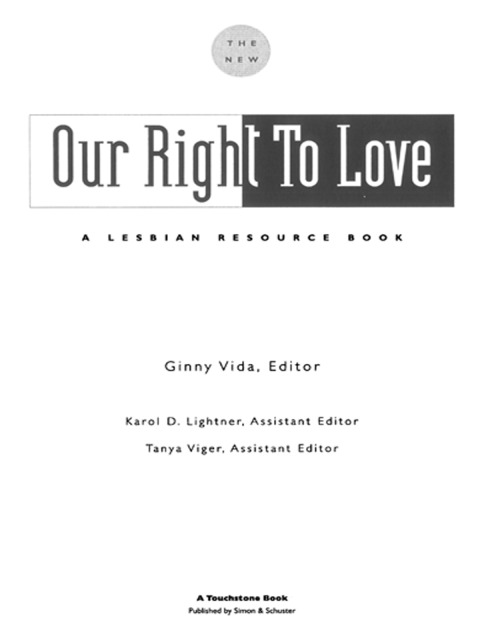 Cover image for book New Our Right to Love