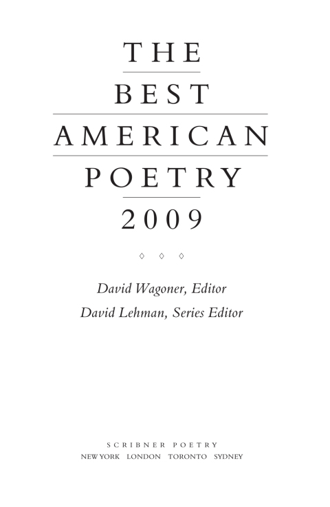 Cover image for book The Best American Poetry 2009