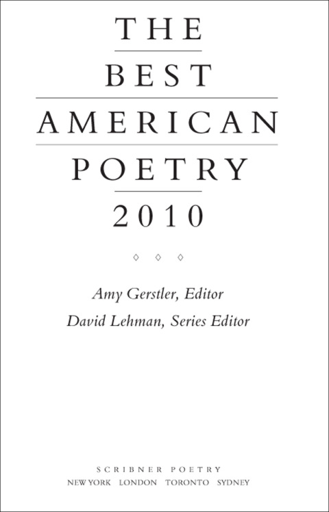 Cover image for book The Best American Poetry 2010