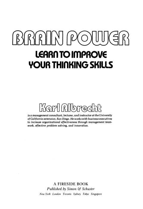 Cover image for book Brain Power: Learn to Improve Your Thinking Skills