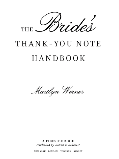 Cover image for book The Bride's Thank-You Note Handbook