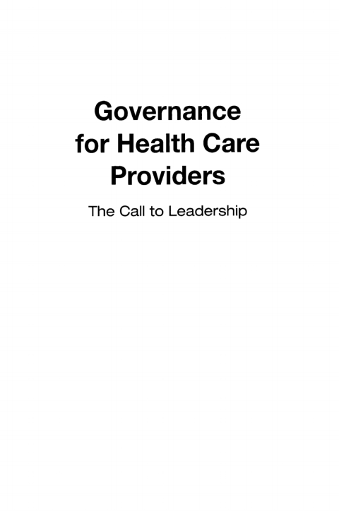 Governance for Health Care Providers 
