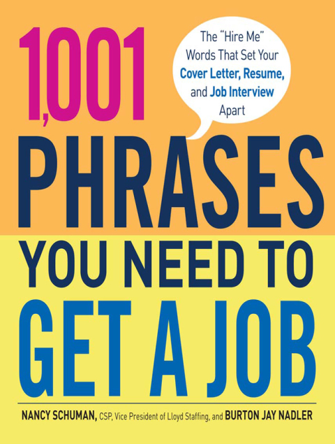 Cover image for book 1,001 Phrases You Need to Get a Job