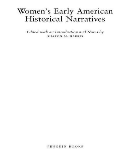 Cover image for book Women's Early American Historical Narratives