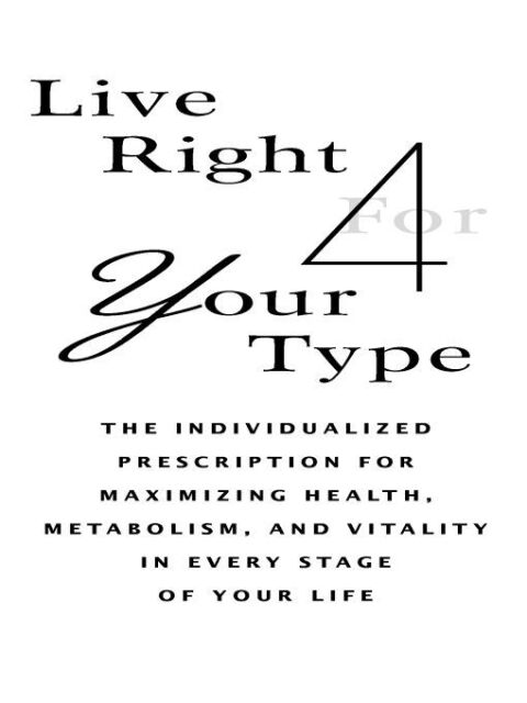 Cover image for book Live Right 4 Your Type