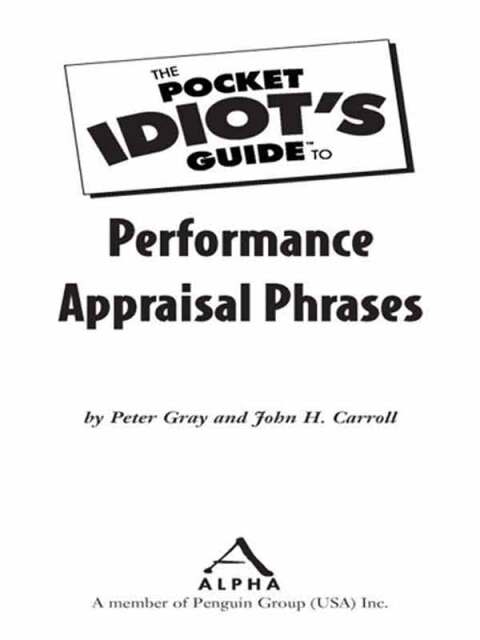 Cover image for book The Pocket Idiot's Guide to Performance Appraisal Phrases
