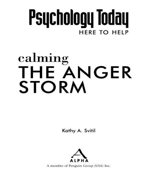 Cover image for book Psychology Today: Calming the Anger Storm