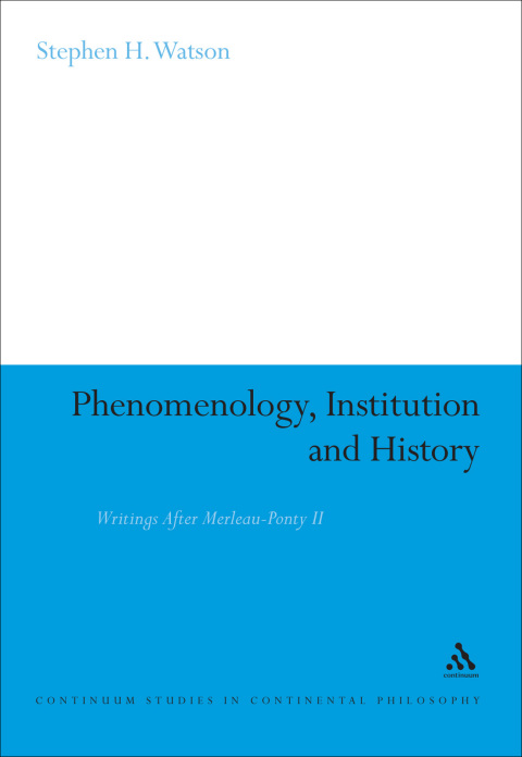 Cover image for book Phenomenology, Institution and History