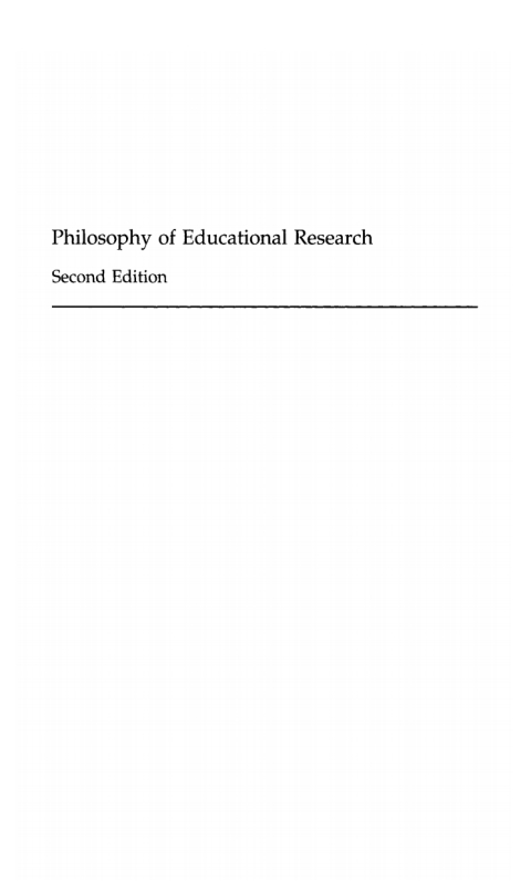 Philosophy of Educational Research 