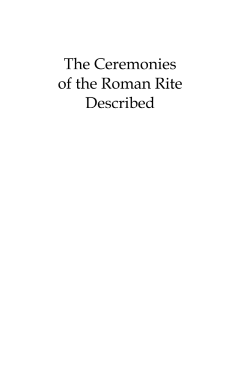 Cover image for book The Ceremonies of the Roman Rite Described