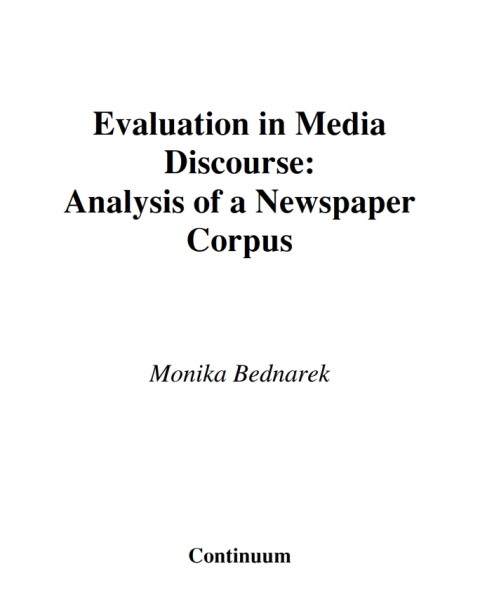 Cover image for book Evaluation in Media Discourse