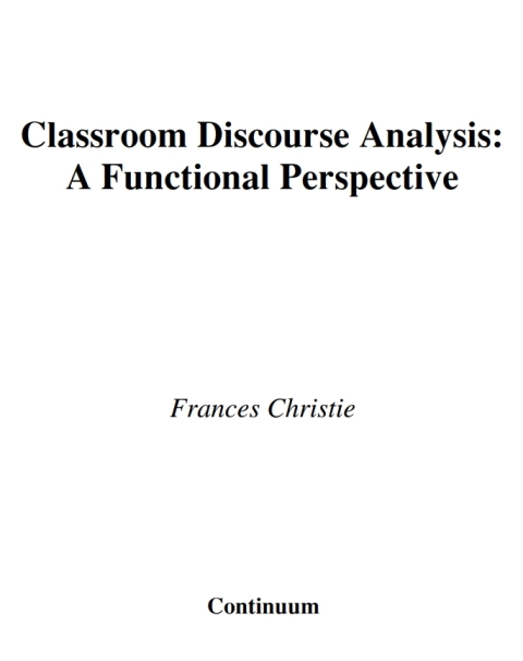 Cover image for book Classroom Discourse Analysis