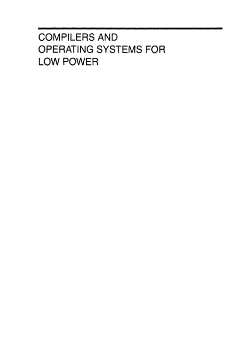 Cover image for book Compilers and Operating Systems for Low Power