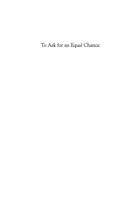 Cover image for book To Ask for an Equal Chance