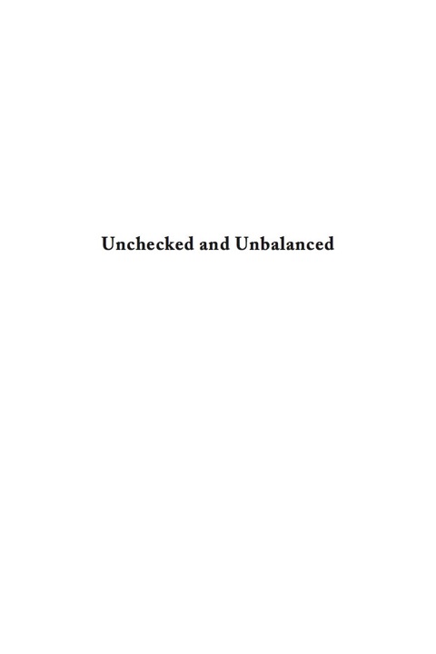 Cover image for book Unchecked and Unbalanced