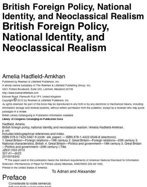 Cover image for book British Foreign Policy, National Identity, and Neoclassical Realism