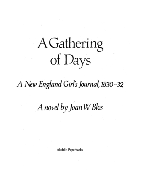 Cover image for book A Gathering of Days