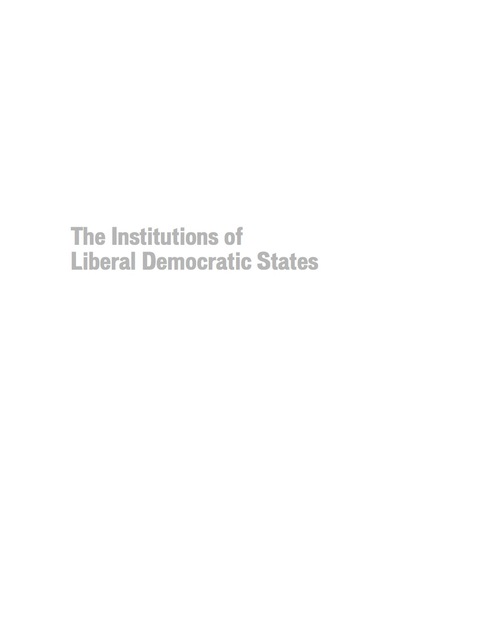 Cover image for book The Institutions of Liberal Democratic States