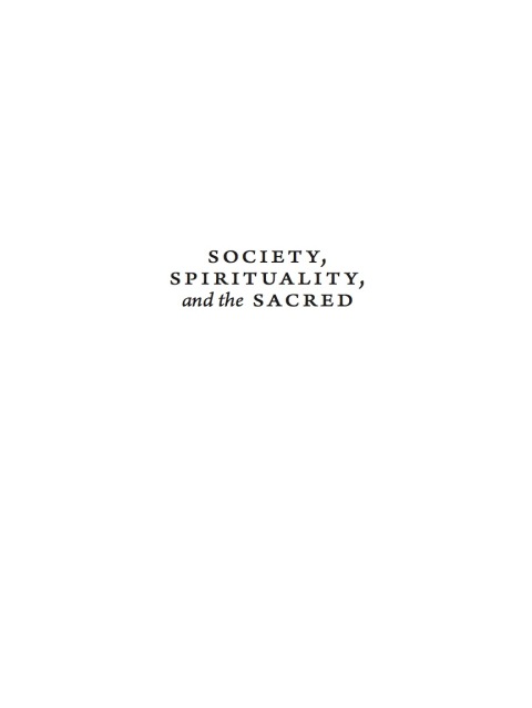 Cover image for book Society, Spirituality, and the Sacred