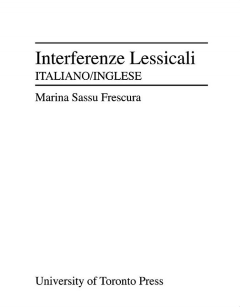 Cover image for book Interferenze lessicali