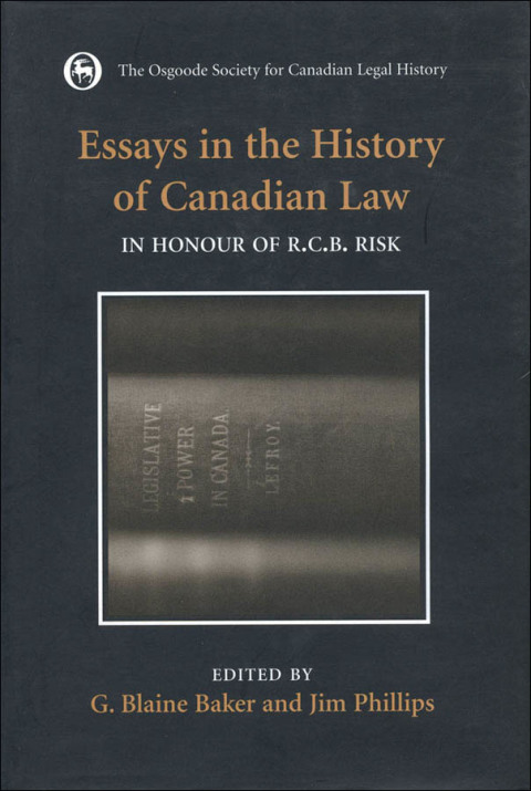 Cover image for book Essays in the History of Canadian Law