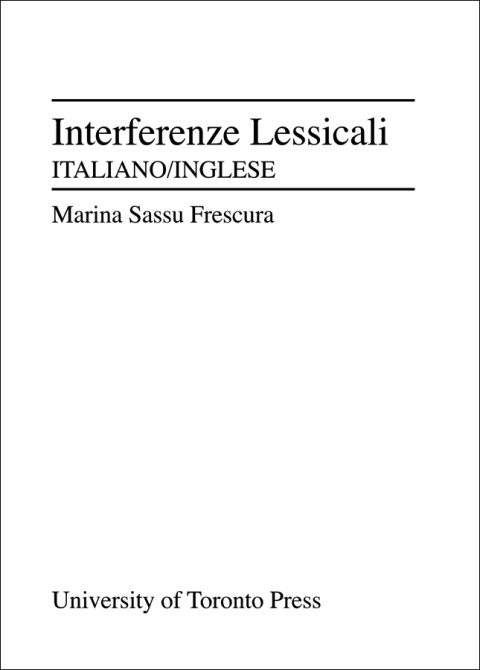 Cover image for book Interferenze lessicali