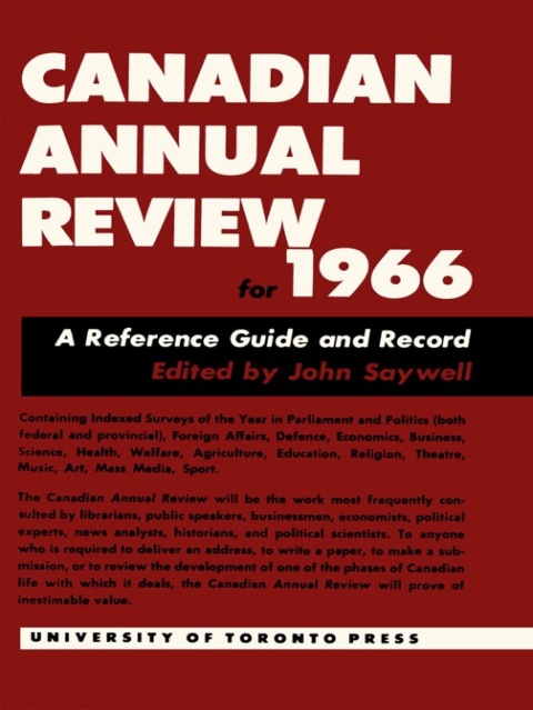 Cover image for book Canadian Annual Review of Politics and Public Affairs 1966