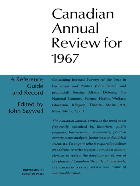 Cover image for book Canadian Annual Review of Politics and Public Affairs 1967