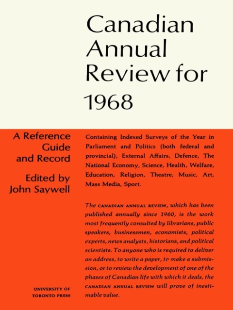Cover image for book Canadian Annual Review of Politics and Public Affairs 1968