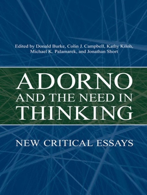 Cover image for book Adorno and the  Need in Thinking