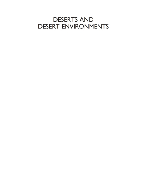 Cover image for book Deserts and Desert Environments