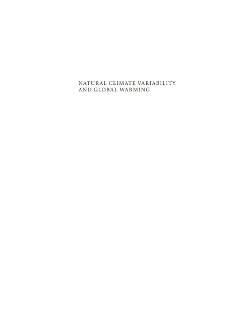 Cover image for book Natural Climate Variability and Global Warming
