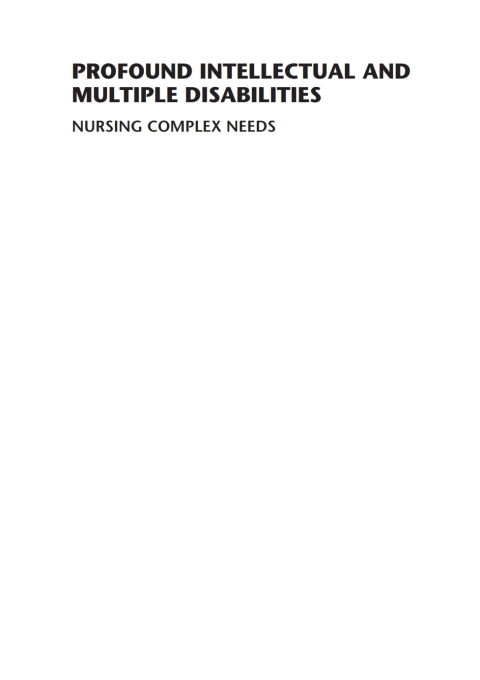 Cover image for book Profound Intellectual and Multiple Disabilities
