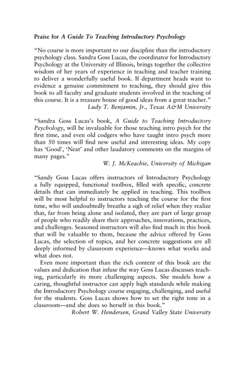 Cover image for book A Guide to Teaching Introductory Psychology