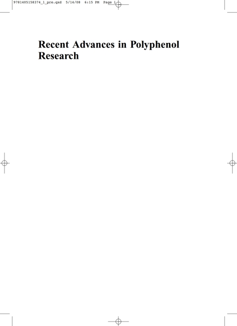 Cover image for book Recent Advances in Polyphenol Research