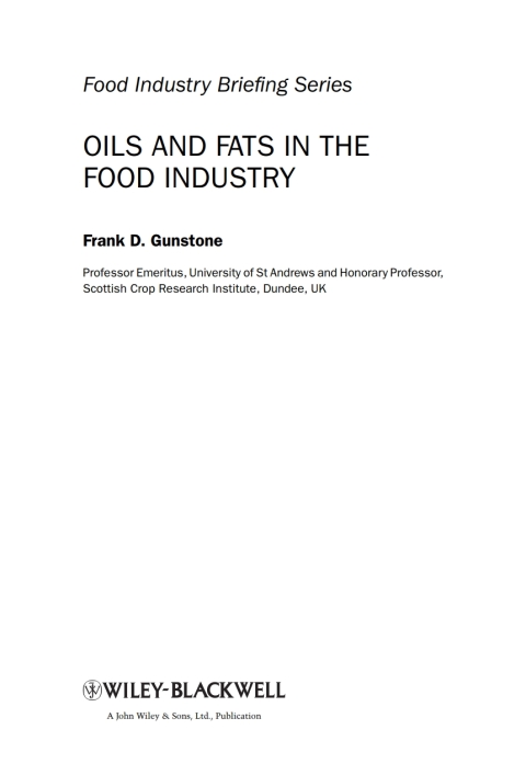 Cover image for book Oils and Fats in the Food Industry