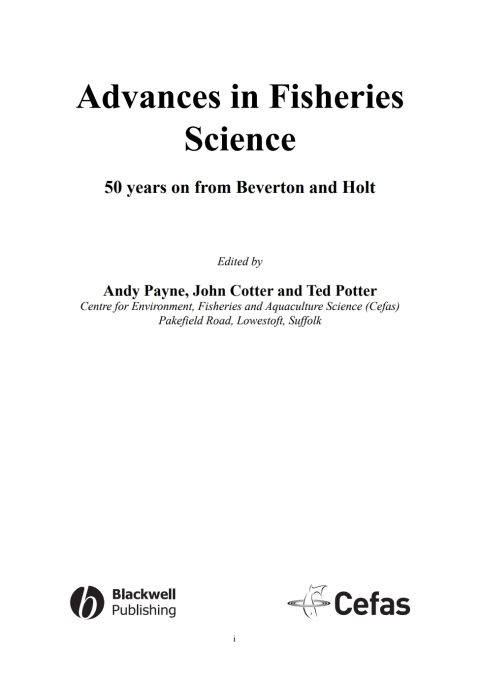Cover image for book Advances in Fisheries Science