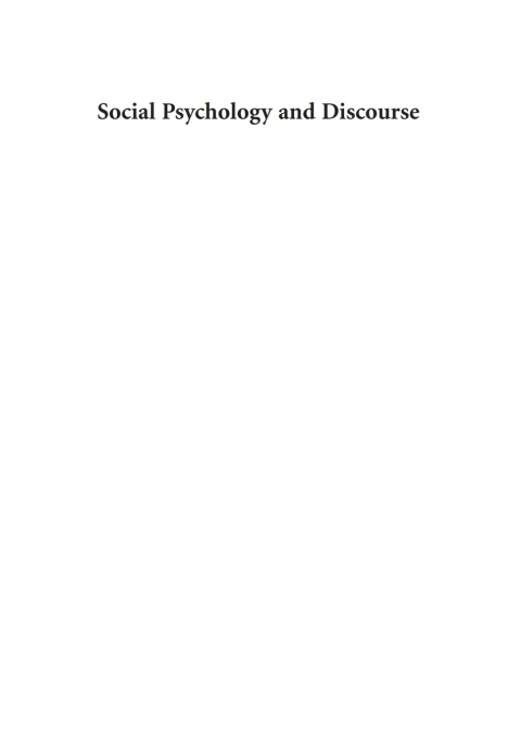Cover image for book Social Psychology and Discourse