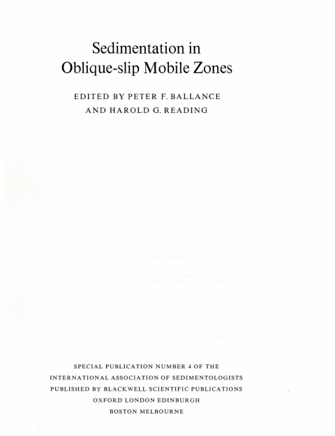 Cover image for book Sedimentation in Oblique-slip Mobile Zones