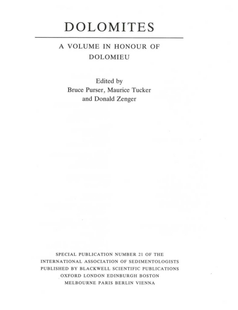 Dolomites: A Volume in Honour of Dolomieu 