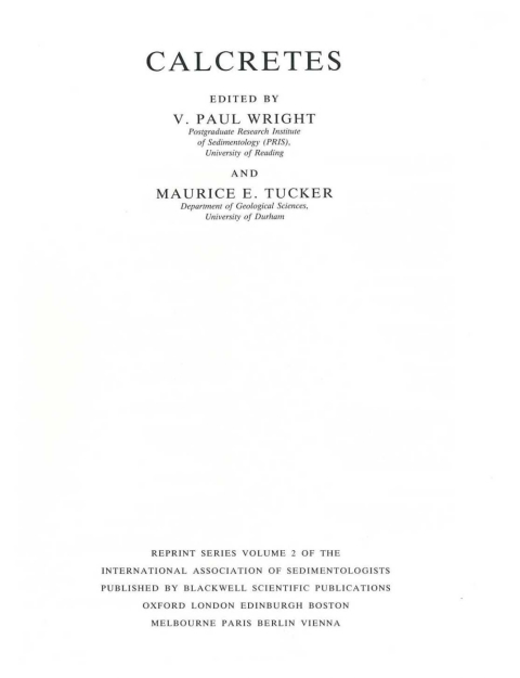 Calcretes: Reprint Series 2 of the IAS 