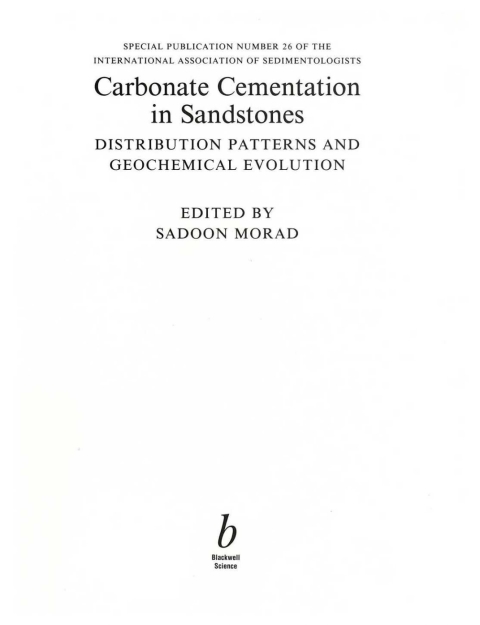 Cover image for book Carbonate Cementation in Sandstones
