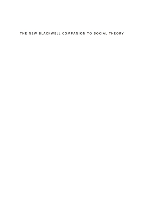 Cover image for book The New Blackwell Companion to Social Theory