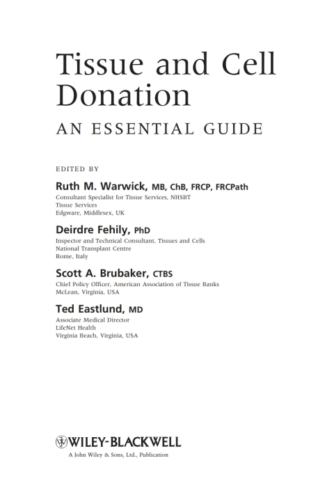 Cover image for book Tissue and Cell Donation