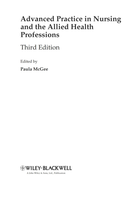 Cover image for book Advanced Practice in Nursing and the Allied Health Professions