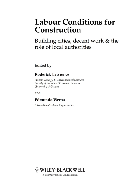 Cover image for book Labour Conditions for Construction