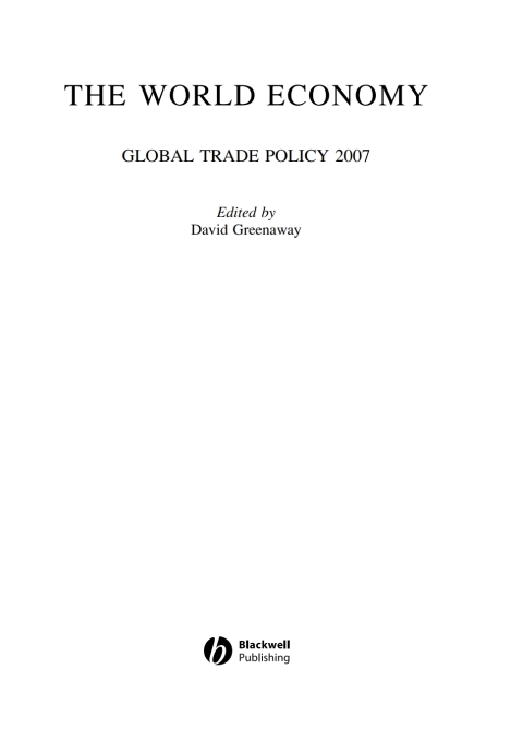 Cover image for book The World Economy