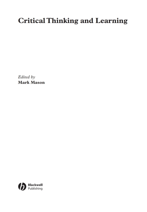Cover image for book Critical Thinking and Learning