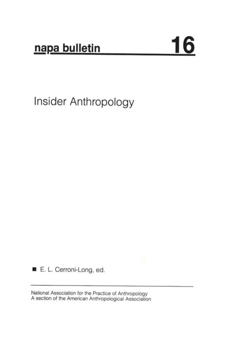 Insider Anthropology 