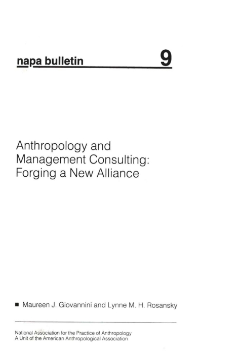 Cover image for book Anthropology and Management Consulting